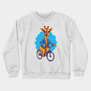 Giraffe Ride A Bicycle Crewneck Sweatshirt